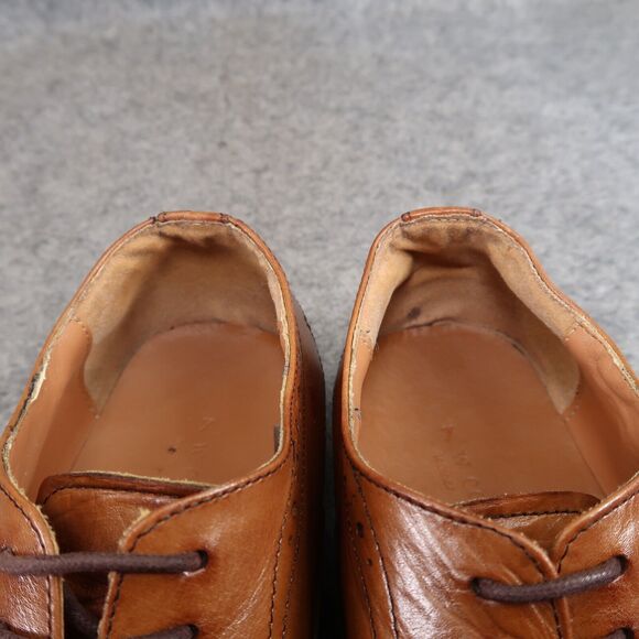 W Collection Shoes Mens 7.5 Oxford Dress Leather Classic Formal Wingtip Brown - Picture 15 of 16